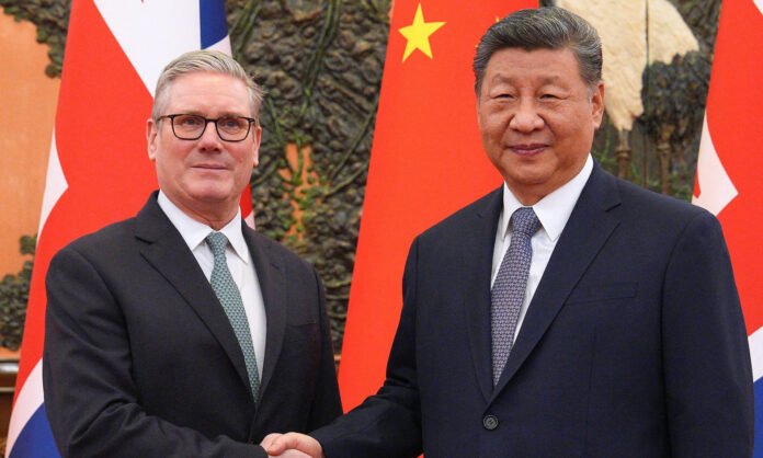 Xi Jinping meeting Sir Keir Starmer in January.