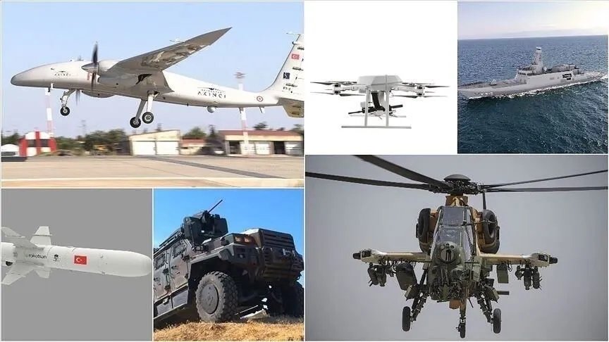 photo combo of multiple Turkish military exports. 